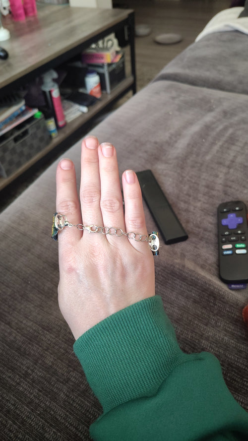 Men's handmade glass bead bracelet